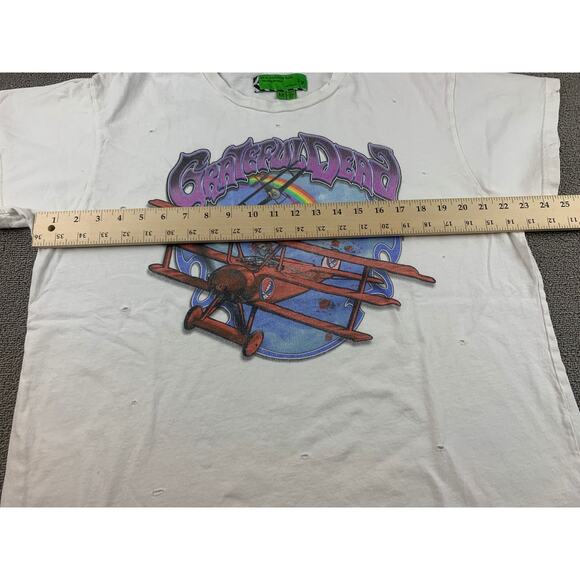 The Grateful Dead SANDRINE ROSE Women's Medium T-shirt White Distresses Holes - Picture 5 of 6